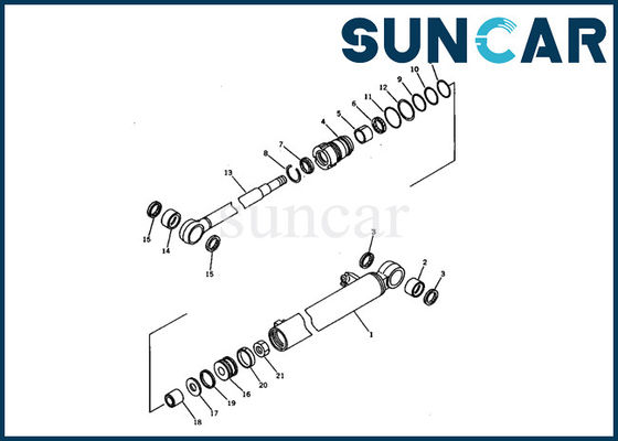 excavador Inner Parts de Assy Komatsu Seal Kit Fits PC03-1 del cilindro hidráulico del auge 21S-63-02010
