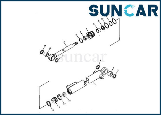 21S-63-02030 sello Kit Bucket Cylinder Service Kit para el excavador Models Inner Parts de PC03-1 KOMATSU