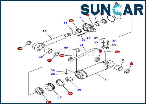 707-98-52240 7079852240 equipos del sello de KOMATSU del dormilón del equipo de reparación del cilindro del destripador D65E-12