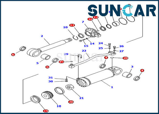 Servicio Kit For Komatsu D65E-12 D85ESS-2A del reemplazo del equipo 707-99-52230 del sello del cilindro del destripador