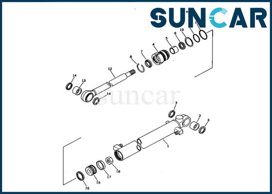 Servicio Kit For Komatsu Mini Excavator PC05-6 del reemplazo del equipo 707-00-50680 del sello del cilindro del cubo