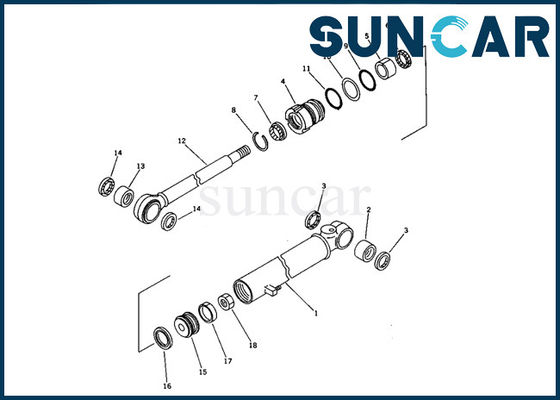 707-00-50691 sello aflautado hidráulico Kit Swing Sealing Kit Fits PC05-6 KOMATSU de la reparación del cilindro