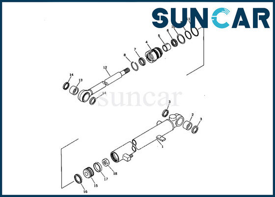 707-00-55010 sello Kit Komatsu PC07-1 Mini Excavator Inner Repair Parts del cilindro del brazo