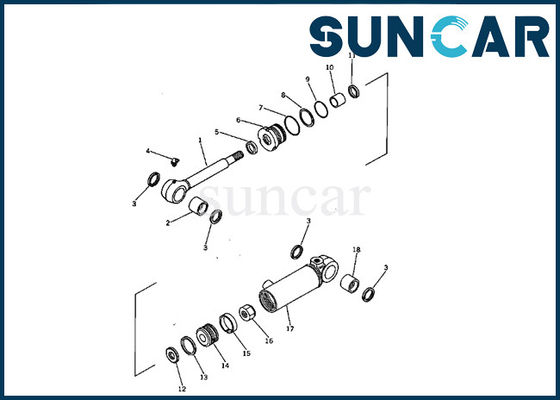 707-00-60310 cilindro de cuchilla que sella la reparación Kit Mini Excavator Replacement del sello de Kit Komatsu PC05-1