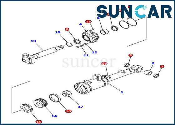 707-98-52210 cilindro inclinable que sella equipos del reemplazo del dormilón de la inclinación de Kit Komatsu D65E-12 D65P-12
