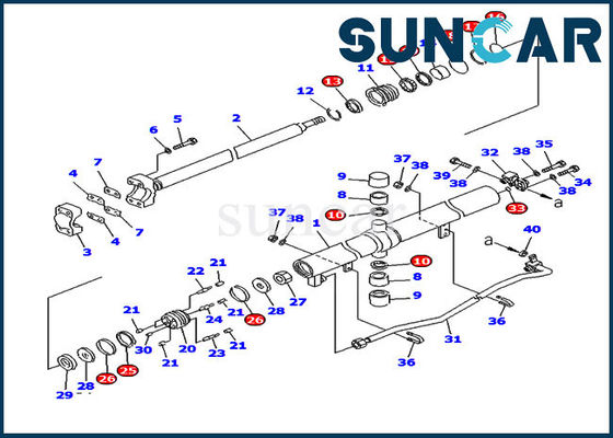 Servicio Kit Bulldozer Cylinder Seal Kits del cilindro 707-99-25890 KOMATSU de la elevación D85ESS-2