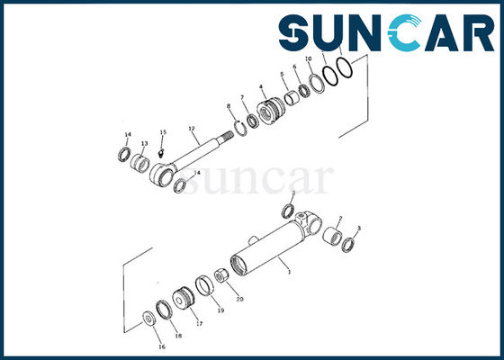 Piezas internas del excavador PC05-5 de los ajustes de los equipos del sello del cilindro de cuchilla del equipo 707-00-60340 del servicio de KOMATSU mini