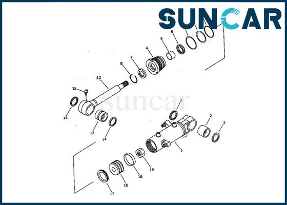707-98-11210 piezas internas hidráulicas del equipo PC07-2 de Kit Komatsu Boom Cylinder Service del sello de la reparación del cilindro