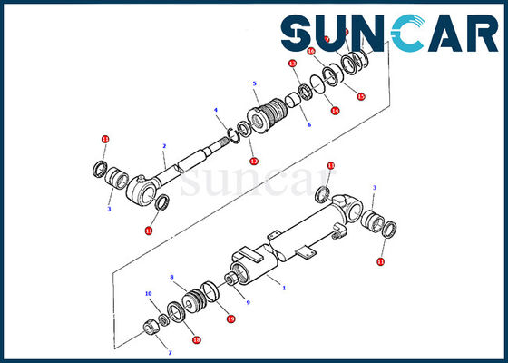 878000380 reparación Kit Excavator Inner Gasket Kit del sello de Kit Komatsu PC05-7 del servicio del cilindro del auge