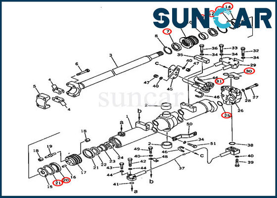707-98-37580 modelos de los dormilones de la correa eslabonada de Kit Fits D85A-21 KOMATSU del sello del cilindro de la elevación de la cuchilla