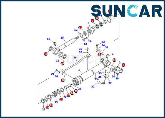 Excavador Repair Kit del equipo PC120-6E0 KOMATSU del sello del cilindro del cubo de la resistencia de aceite 707-99-25870