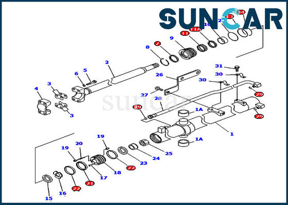 Elevación de la cuchilla de la niveladora 707-99-36140 KOMATSU de D85EX-15 D85PX-15 que sella a Kit Cylinder Repair Kits