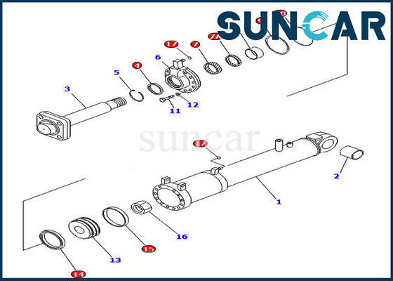 707-99-53620 7079953620 equipos del servicio del cilindro de la inclinación de cuchilla para KOMATSU D85EX-15E0 D85MS-15