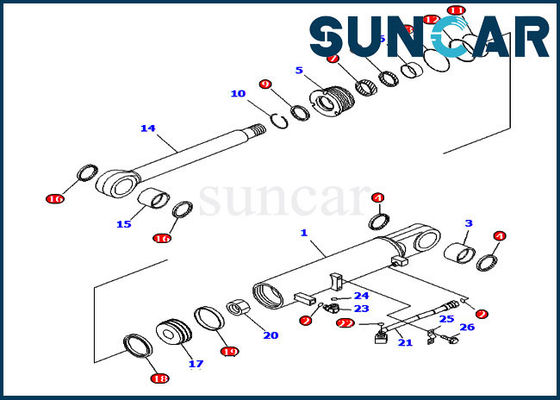Niveladora hidráulica de los ajustes D85EX-15R KOMATSU de los equipos de reparación del cilindro del equipo 707-99-43710 del sello de la elevación del destripador