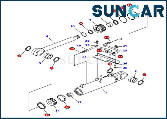 707-98-43650 cilindro de la elevación del destripador que sella a Kit Repair Service Kit For D85EX-15 KOMATSU