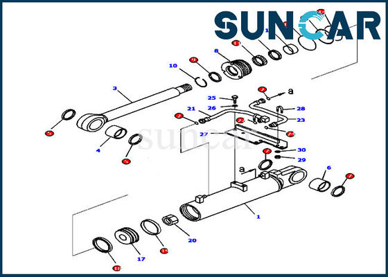 Equipos del cilindro de la elevación del destripador del equipo 707-99-43700 del sello de la reparación de KOMATSU para las piezas de la niveladora D85MS-15