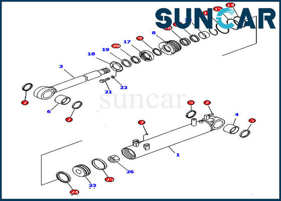 707-99-43380 7079943380 equipo del sello del reemplazo del cilindro del equipo D85EX-15 KOMATSU del servicio hydráulico