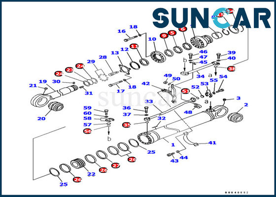 707-99-69780 el sello Kit Hydraulic Cylinder Service Kit del cilindro del brazo cabe el excavador de KOMATSU PC1250-7