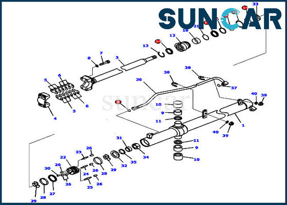 Reparación del cilindro de la elevación del equipo 707-99-27110 del sello ISO9001 que sella piezas de servicio de Kit For D65WX-16 KOMATSU