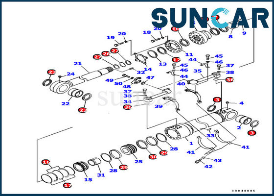 707-99-72370 piezas internas de la descarga del cilindro del sello de la maquinaria inferior de Kit For Loader KOMATSU PC1250-7