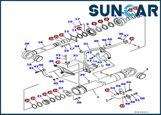 PC1250-7 modela el sello Kit Komatsu Excavator Inner Parts del cilindro del cargador de cubo de 707-99-77010 KOMATSU