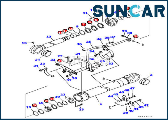 Equipos del sello del cilindro del cubo del equipo 707-99-77050 del servicio de KOMATSU para el reemplazo del excavador PC1250-8
