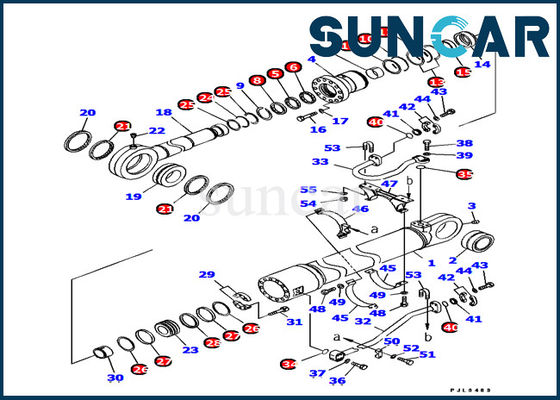 Excavador Inner Repair de Kit Parts For PC1250LC-8 del servicio del cilindro del cubo del equipo 707-99-77190 del sello de KOMATSU
