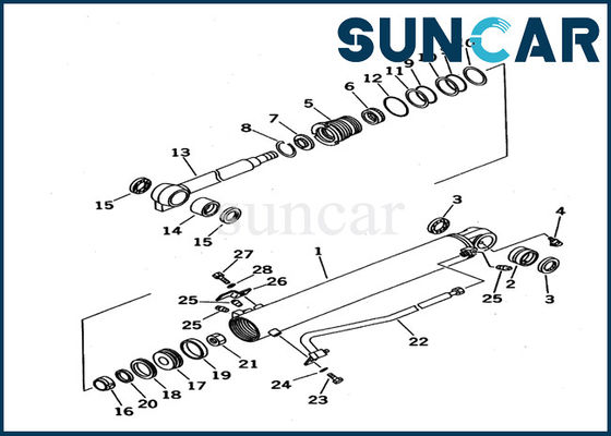 KOMATSU hidráulica sella el excavador 707-98-13020 PC12UU-2 Bucket Cylinder Inner parte el equipo del sello