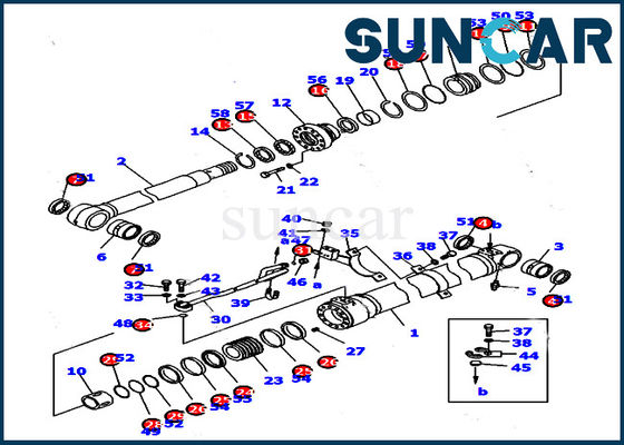 707-99-39680 equipo interno del servicio de reparación de la maquinaria de Kit For PC128UU-1 del sello del cilindro del brazo de KOMATSU