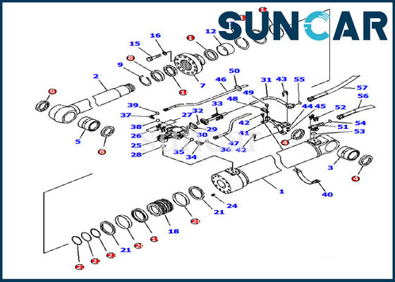707-99-56630 KOMATSU resuena ajusta el excavador Inner Seal Kit del equipo PC180LC-7-E0 del servicio del cilindro