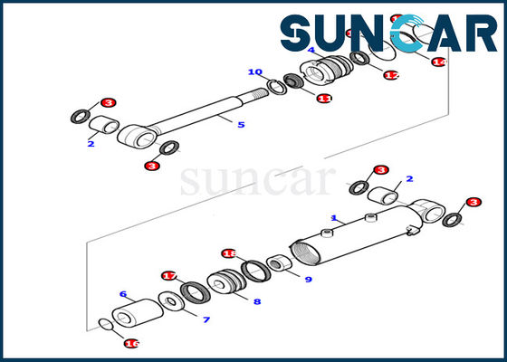 878000499 equipo hidráulico de Inner Parts Gasket del excavador del equipo PC15R-8 KOMATSU del sello del cilindro de cuchilla