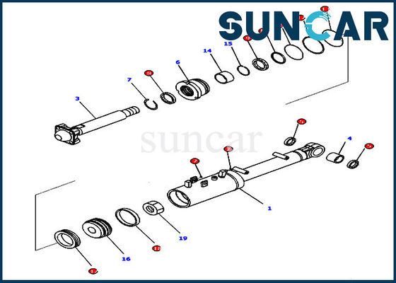 707-99-43390 reparación inclinable hidráulica Kit Dozer Sealing Parts For D65PX-17 D65EX-17 KOMATSU del sello