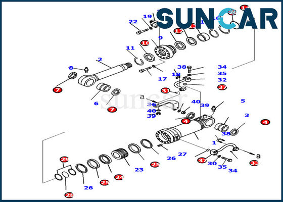 707-99-39790 equipos del sello del cilindro de cuchilla de KOMATSU para las piezas de reparación del cilindro de la mano izquierda PC138US-10