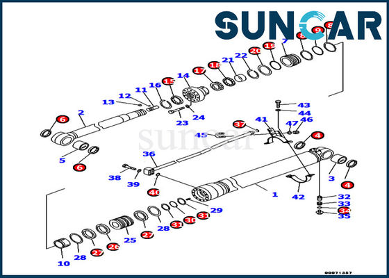 707-99-45170 equipo de Arm Cylinder Seal del modelo de Hydraulic Repair Parts Pc130-8 del excavador de KOMATSU