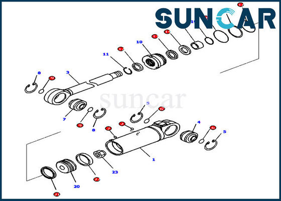 707-99-43740 7079943740 piezas internas de Kit Fits D65PX-16 KOMATSU del sello del cilindro de la inclinación de cuchilla del dormilón