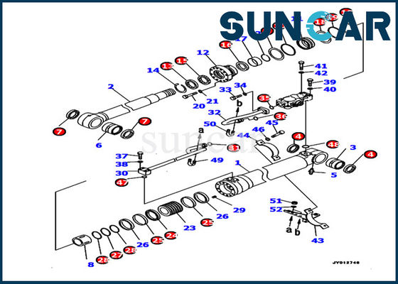 Modelo Service Kit de los equipos PC190LC-8 del sello de la reparación del cilindro del auge del excavador 707-99-46440 de KOMATSU