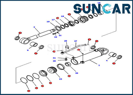 707-99-42310 piezas internas hidráulicas de Kit For D65EX-16 KOMATSU del sello de la reparación del cilindro de la elevación del destripador