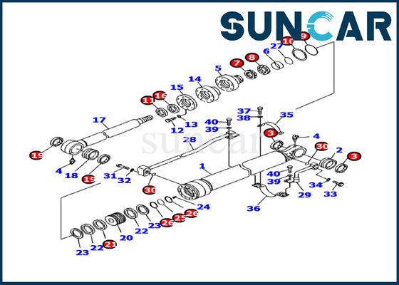 707-99-24730 equipos de reparación del cilindro del cubo de Sealing Kit Oil Resistance PC130F-7 del excavador de KOMATSU
