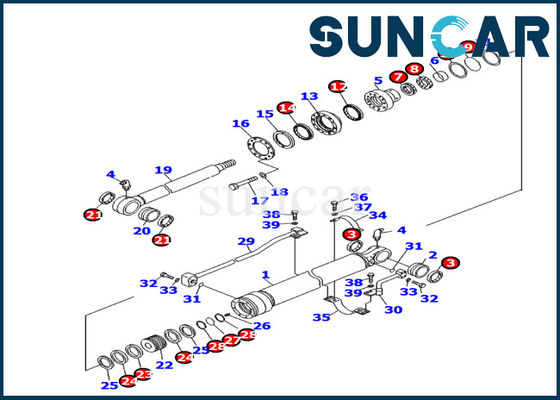 707-99-24740 excavador interno Repair Kits de Kit Fits PC130F-7 KOMATSU del sello de las piezas del cilindro del cubo