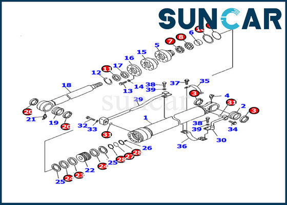 707-99-27590 el excavador Bucket Cylinder Seal Kit Fits Komatsu Inner Parts modela PC130F-7