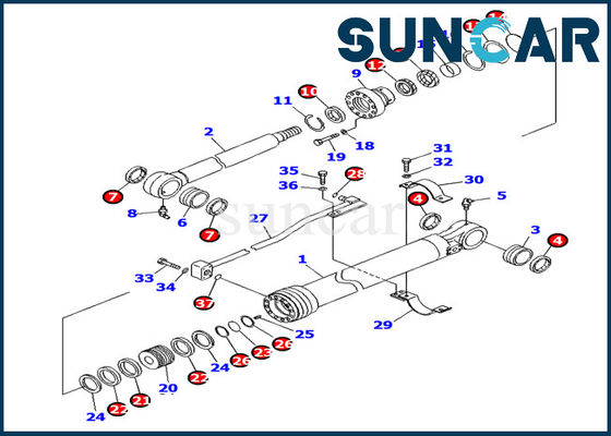 Excavador Bucket Cylinder Seal Kit Machinery Sealing Repair Parts de PC138US-8 KOMATSU 707-99-27780