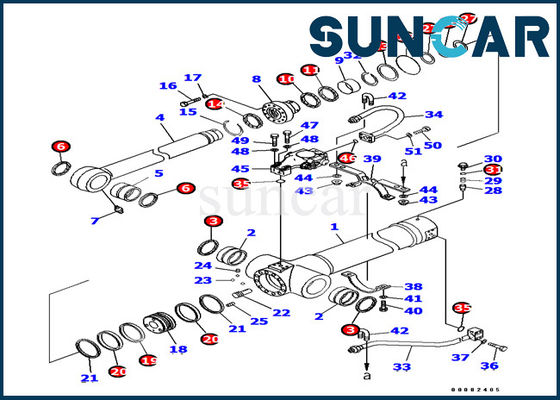 707-99-38440 7079938440 equipo del servicio del CYL del excavador del equipo PC138US-8 KOMATSU del sello del cilindro del brazo