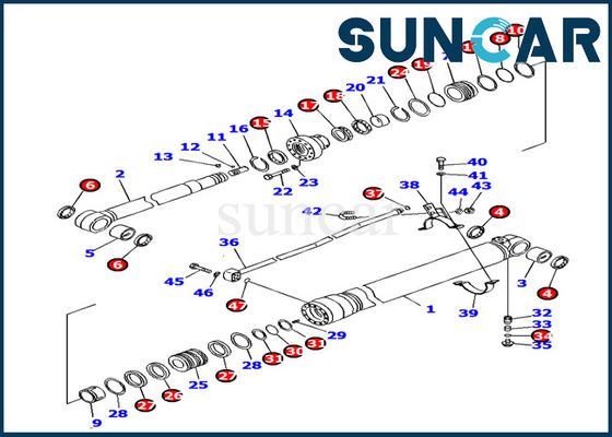 707-99-38780 cilindro del brazo que sella la reparación Kit Excavator Replacement del sello de Kit Komatsu PC138US-8