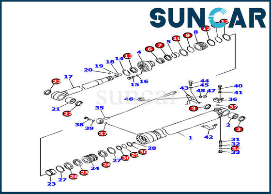 707-99-45080 excavador Seal Kit de Kit Fits Komatsu PC130F-7 del servicio del cilindro del brazo de la resistencia de aceite