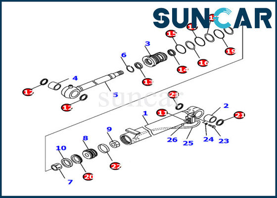 707-98-04710 equipo de Inner Repair Service del excavador de Kit Komatsu PC14R-3 del sello del cilindro del auge