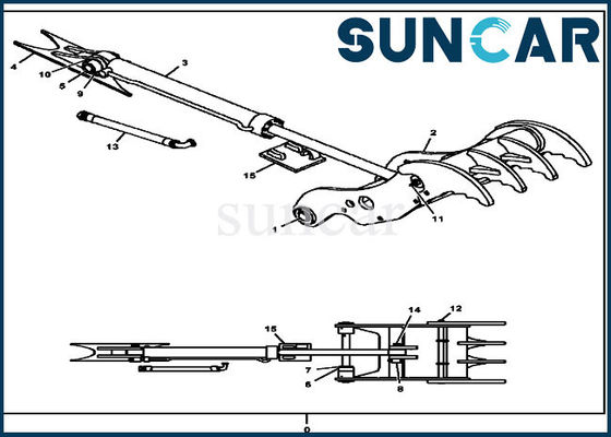 Equipo del pulgar de Kit For 120D 130G John Deere Excavator Direct Hydraulic del sello del cilindro hidráulico AT383237