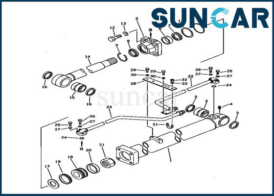 Equipo del sello de la reparación del excavador PC150-1 de los equipos del sello del cilindro del auge del equipo 707-98-38510 del servicio de KOMATSU
