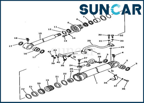 Sello Kit Replacement For Excavator PC150-5 del equipo 707-98-38520 del servicio del cilindro del auge de KOMATSU