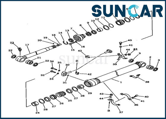 707-99-46200 equipo de Parts Suncar Repair del excavador de Kit Fits Komatsu PC150-5 del sello del cilindro del brazo