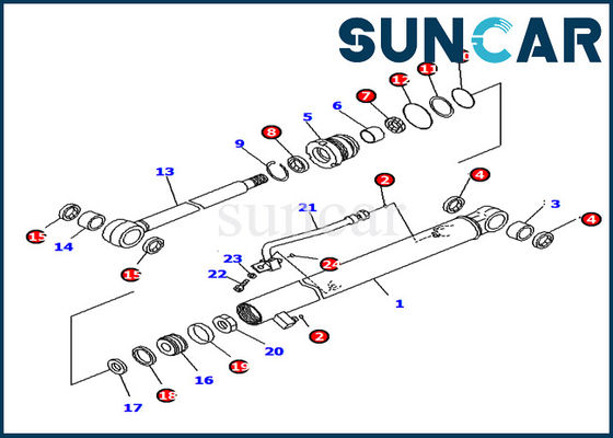 Equipo del sello del cilindro del brazo de Kit Parts Komatsu Excavator 707-98-05660 del servicio PC18MR-2